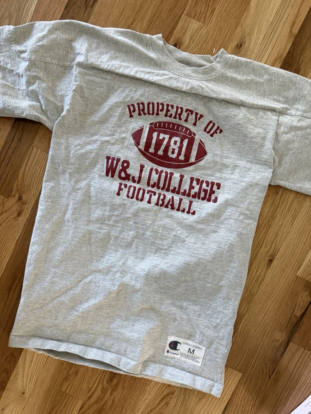 Vtg Champion Washington Jefferson College Sweatshirt Gray Medium Shirt W&J